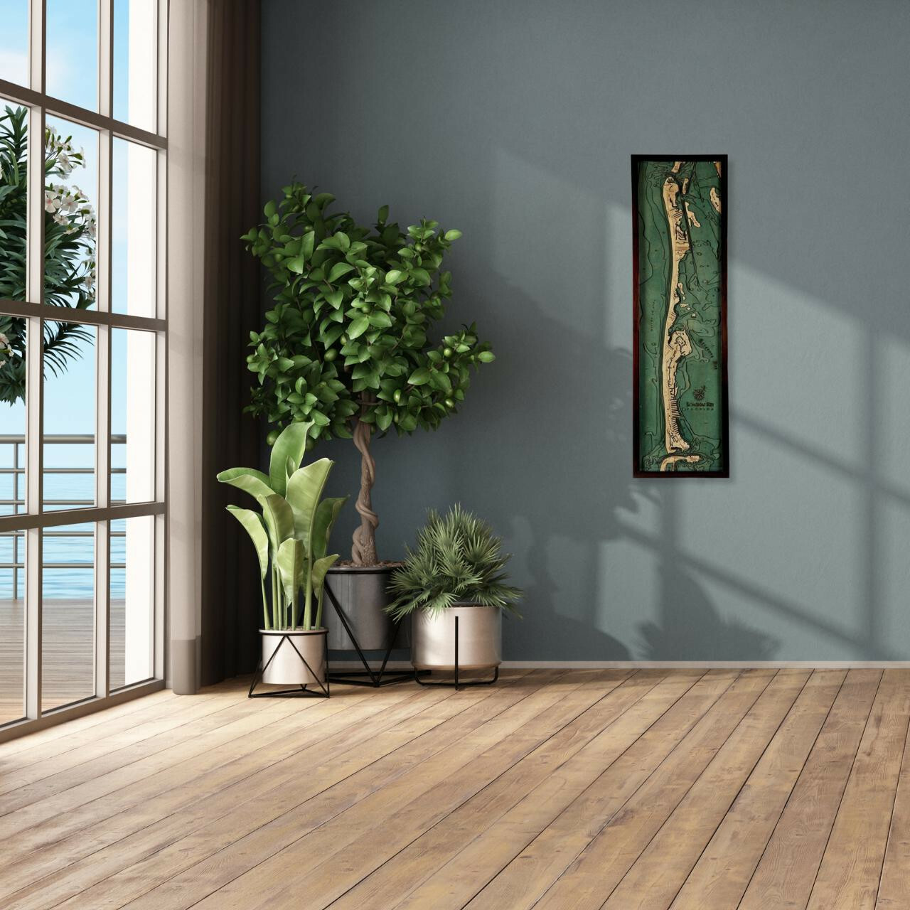 longboat key 3D nautical wood map