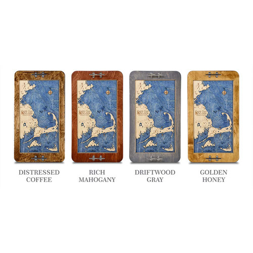 Cape Cod Nautical Map Serving Tray with Boat Cleat Handles